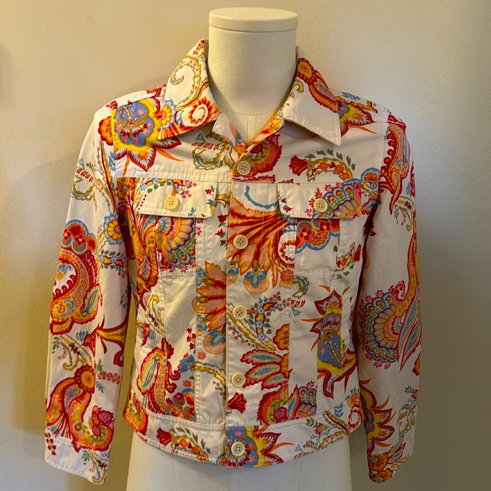 Tommy Hilfiger Floral Preppy Jacket Color pedal Pink Butter Yellow Medium Petite